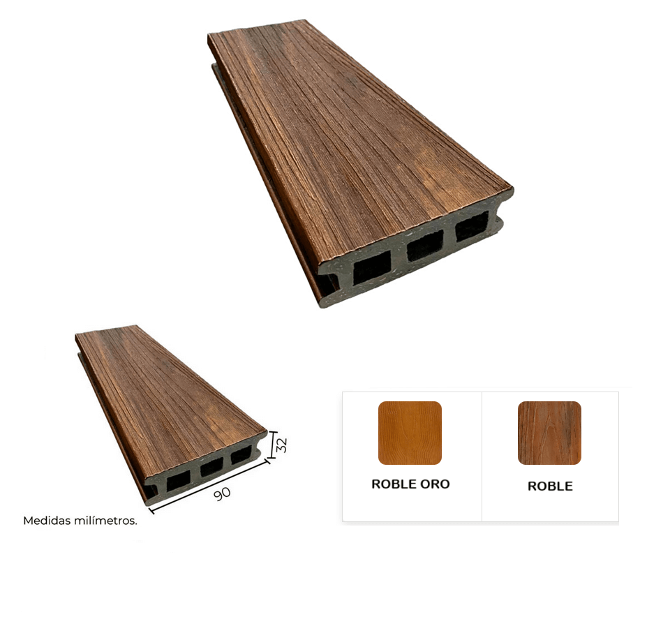 Tarima de madera plástica 90 x 32 mm